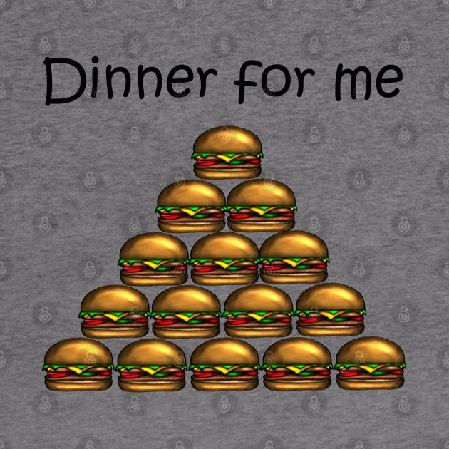 Dinner for me - Hamburger pyramid - black by emyzingdesignz